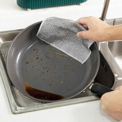 MULTIPURPOSE WIRE DISHWASHING RAGS – REUSABLE WET & DRY CLEANING CLOTH (PACK OF 10)